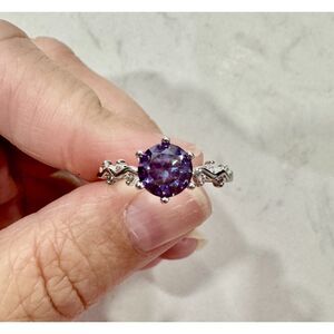 GRA Certified Light Purple Moissanite Ring | 1 CT | Size 7 | NEW